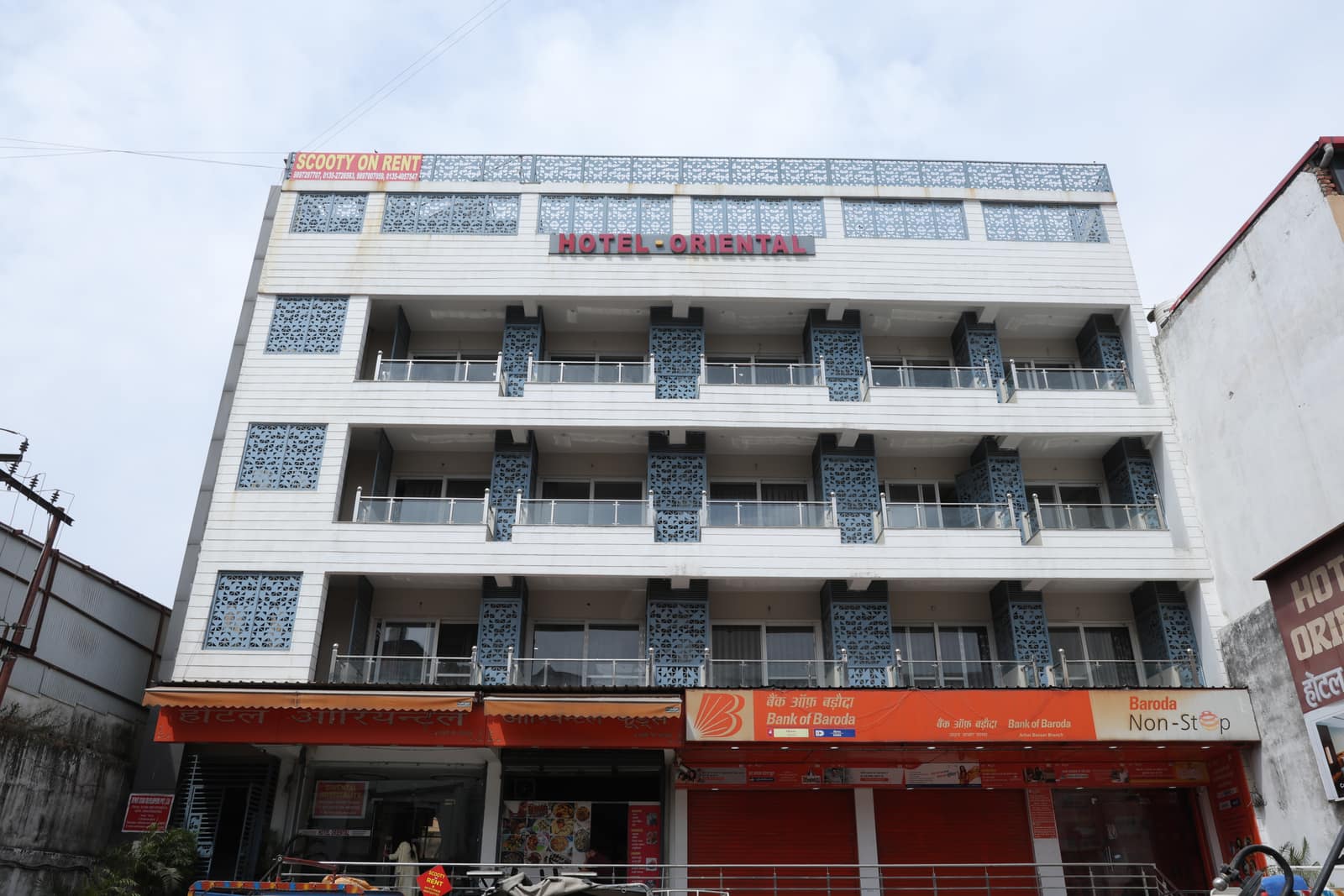 Hotel Oriental building facade at Darshani Gate, Dehradun